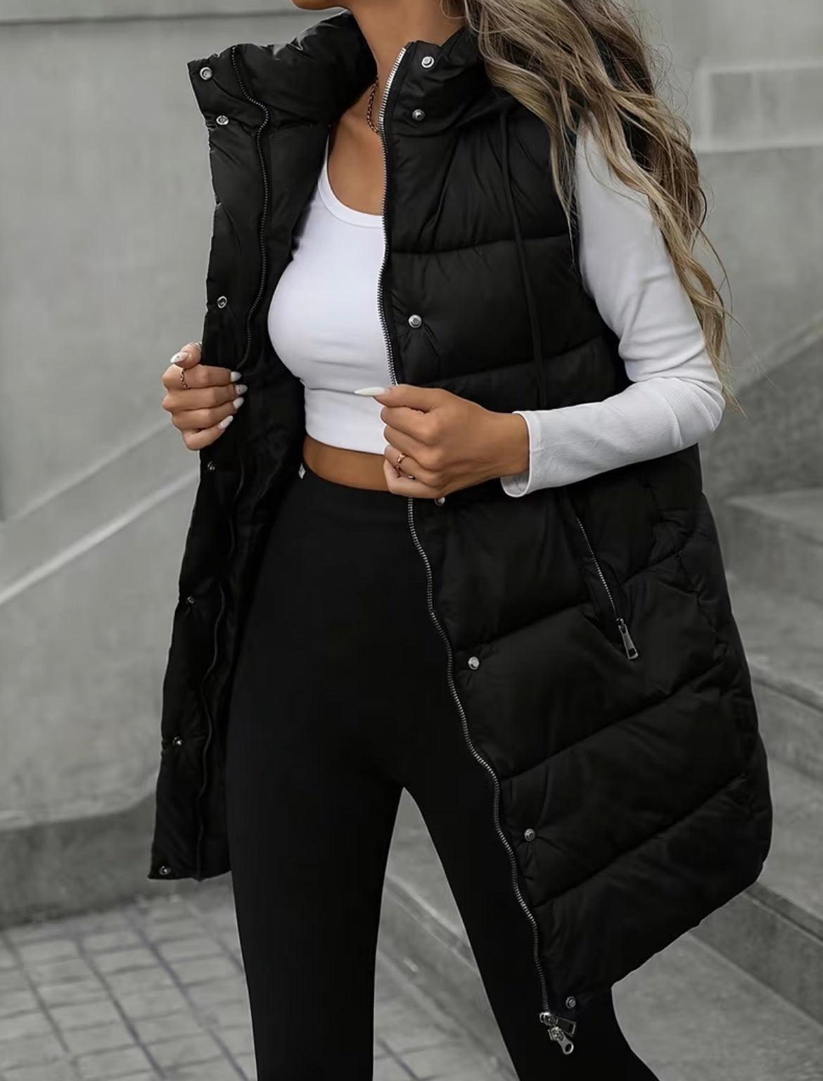 Long Puffy Vest