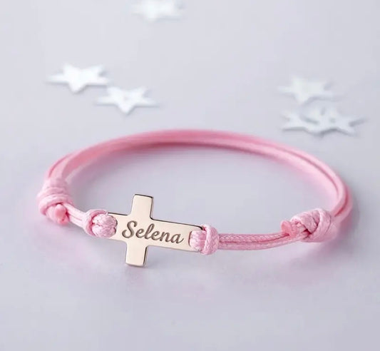 Personalized Kids Cross Bracelet