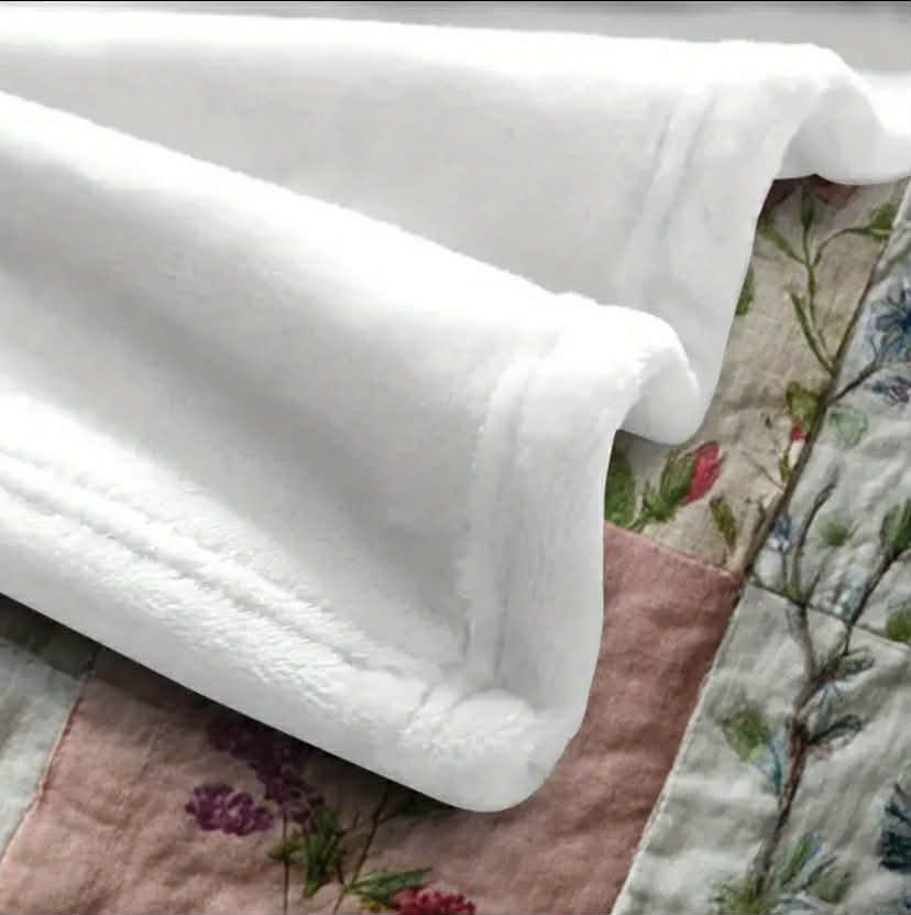 Printed Floral "Quilt Look" Blanket