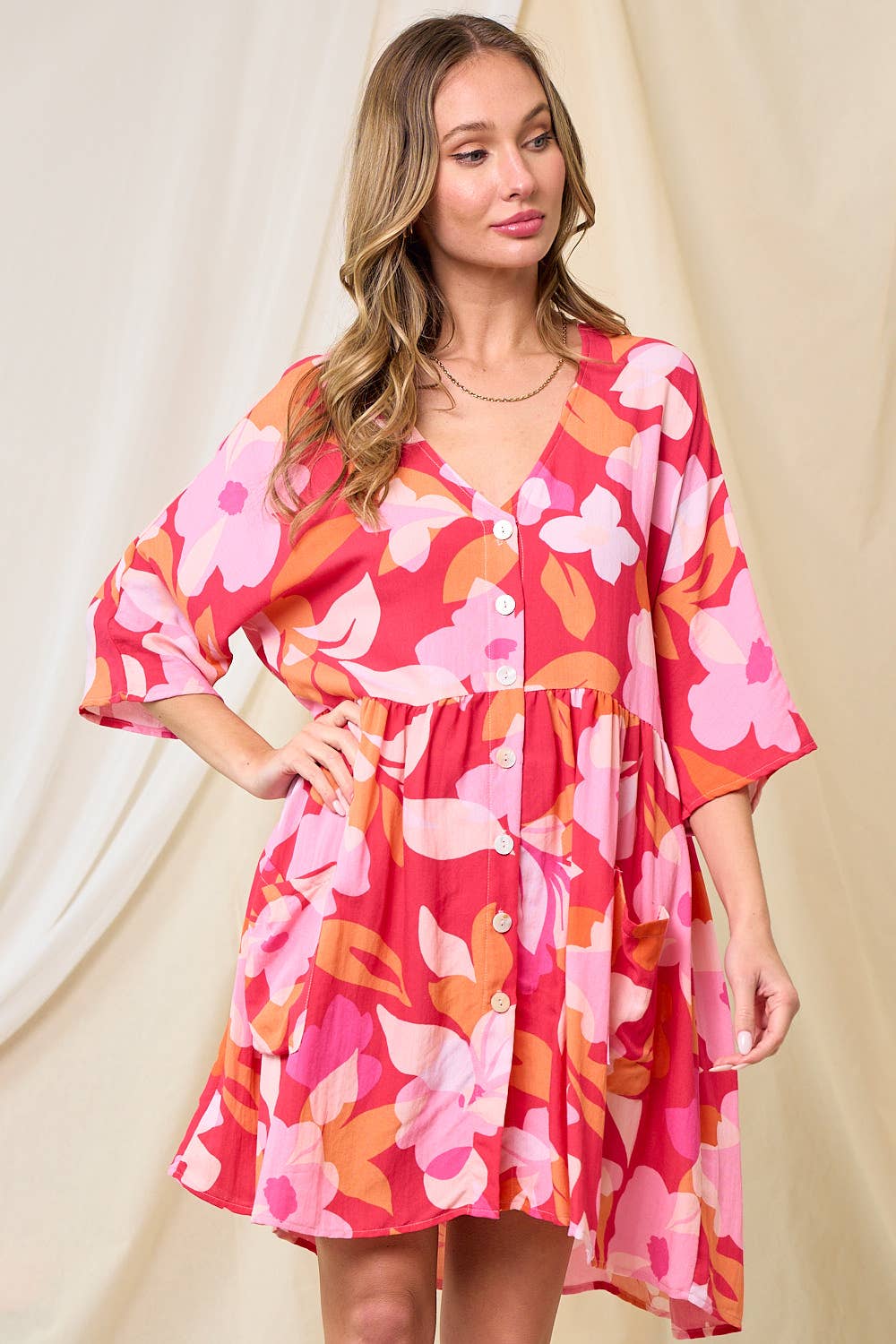 Cozy in this vibe floral dress