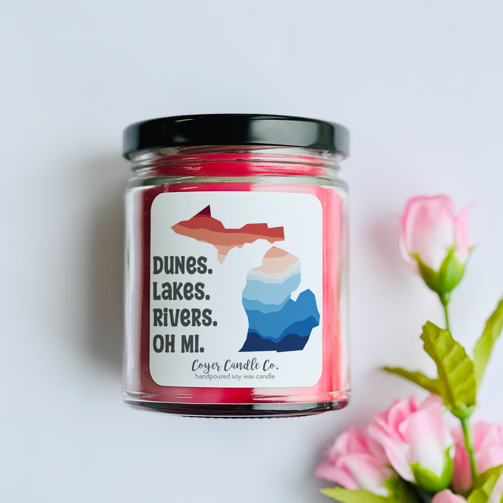 9 oz Jar Candle - Michigan Ribbons of Beauty