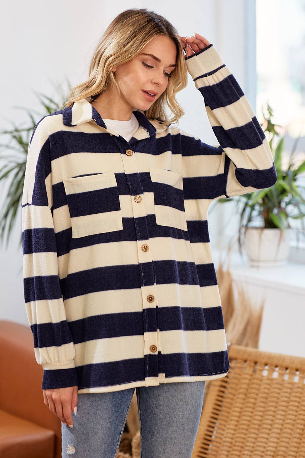 Warm My Heart Stripe Shacket