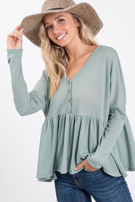 A-LOOSE FIT BABY DOLL TOP