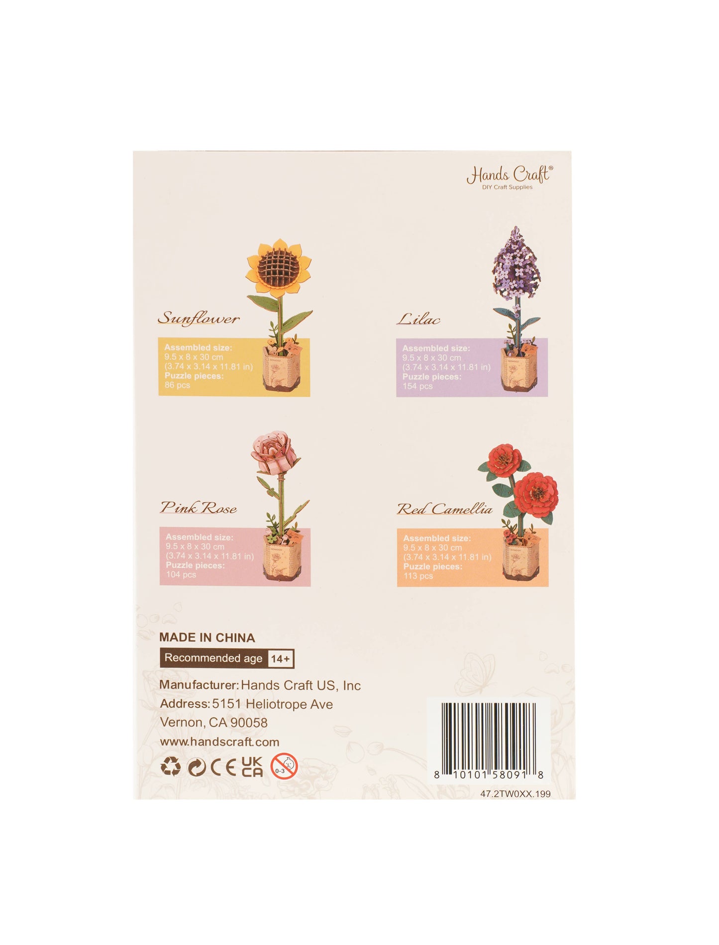 DIY 3D Wooden Flower Puzzle Bundle Pack