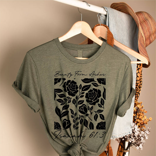 BEAUTY FROM ASHES OLIVE FAITH GRAPHIC TEE