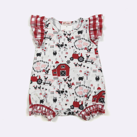 Red Barn Baby Romper