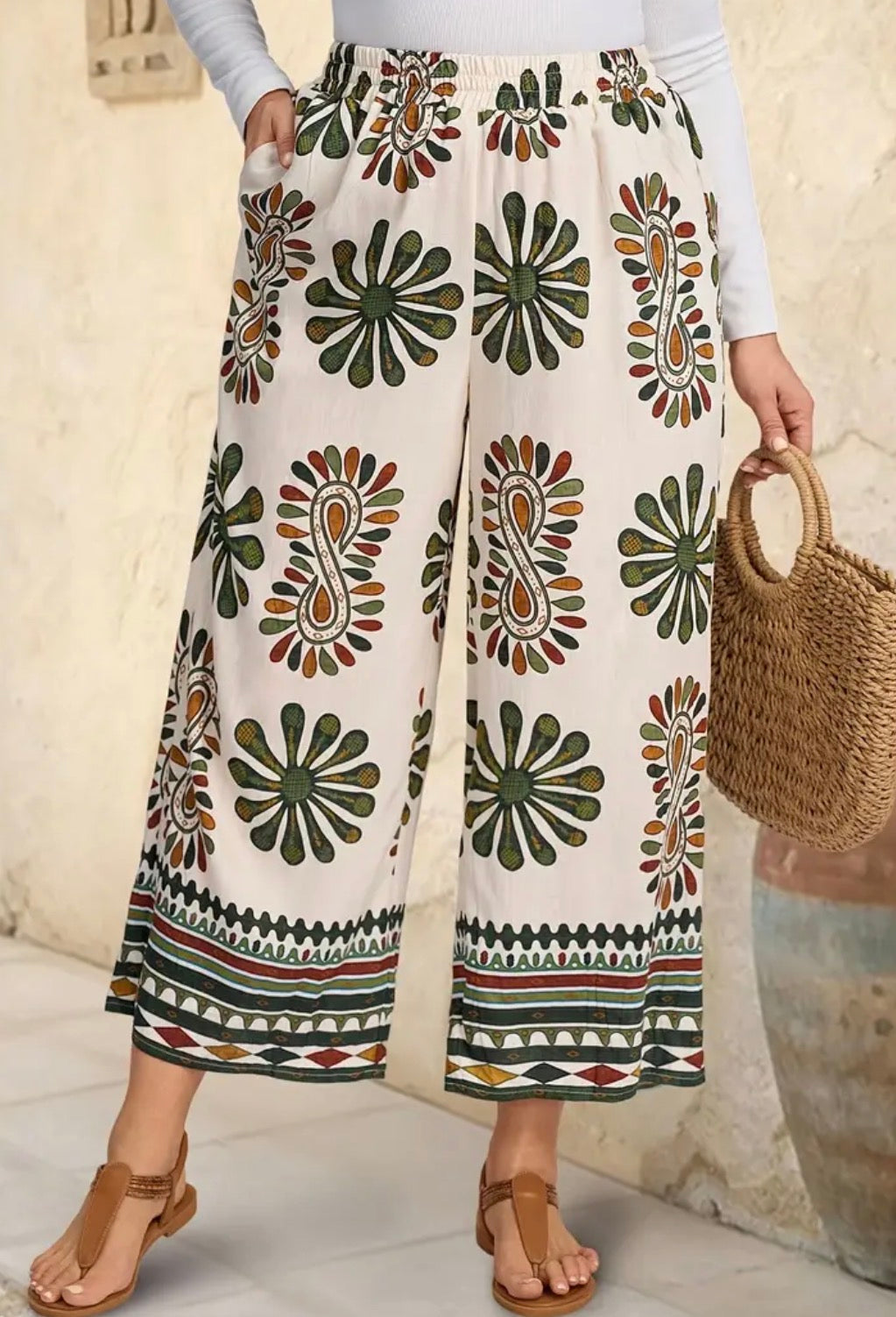 Earthy Wide Leg Pants