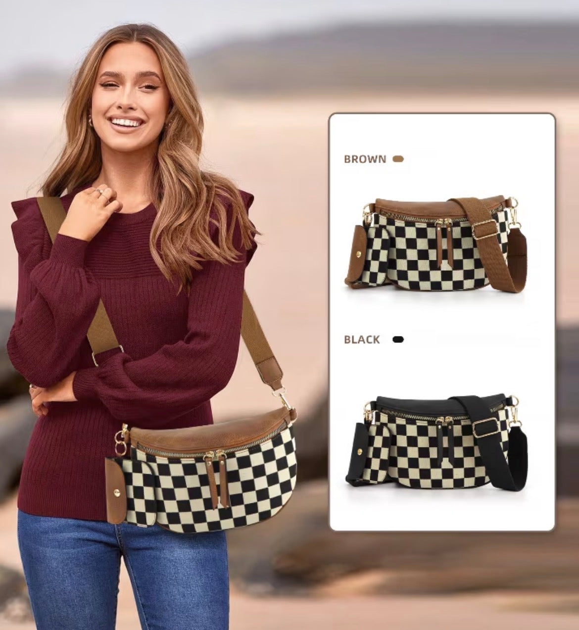 Checkered Crossbody