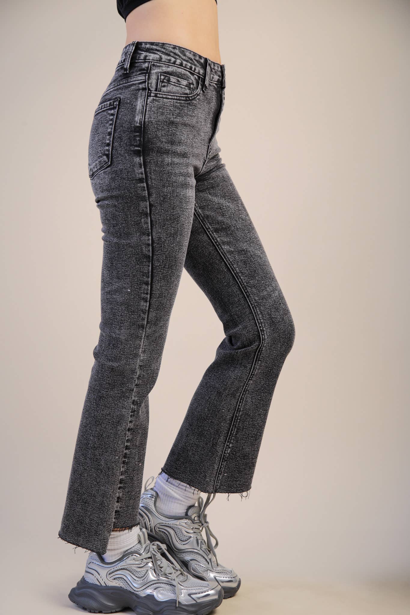 VERY JEAN Washed Denim Bootcut Pants