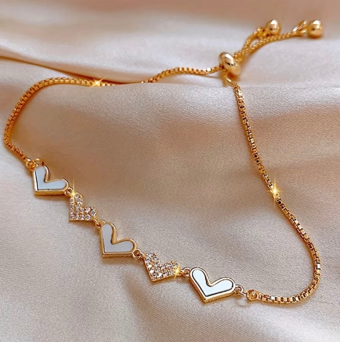 Heart Drawstring Pull Bracelet
