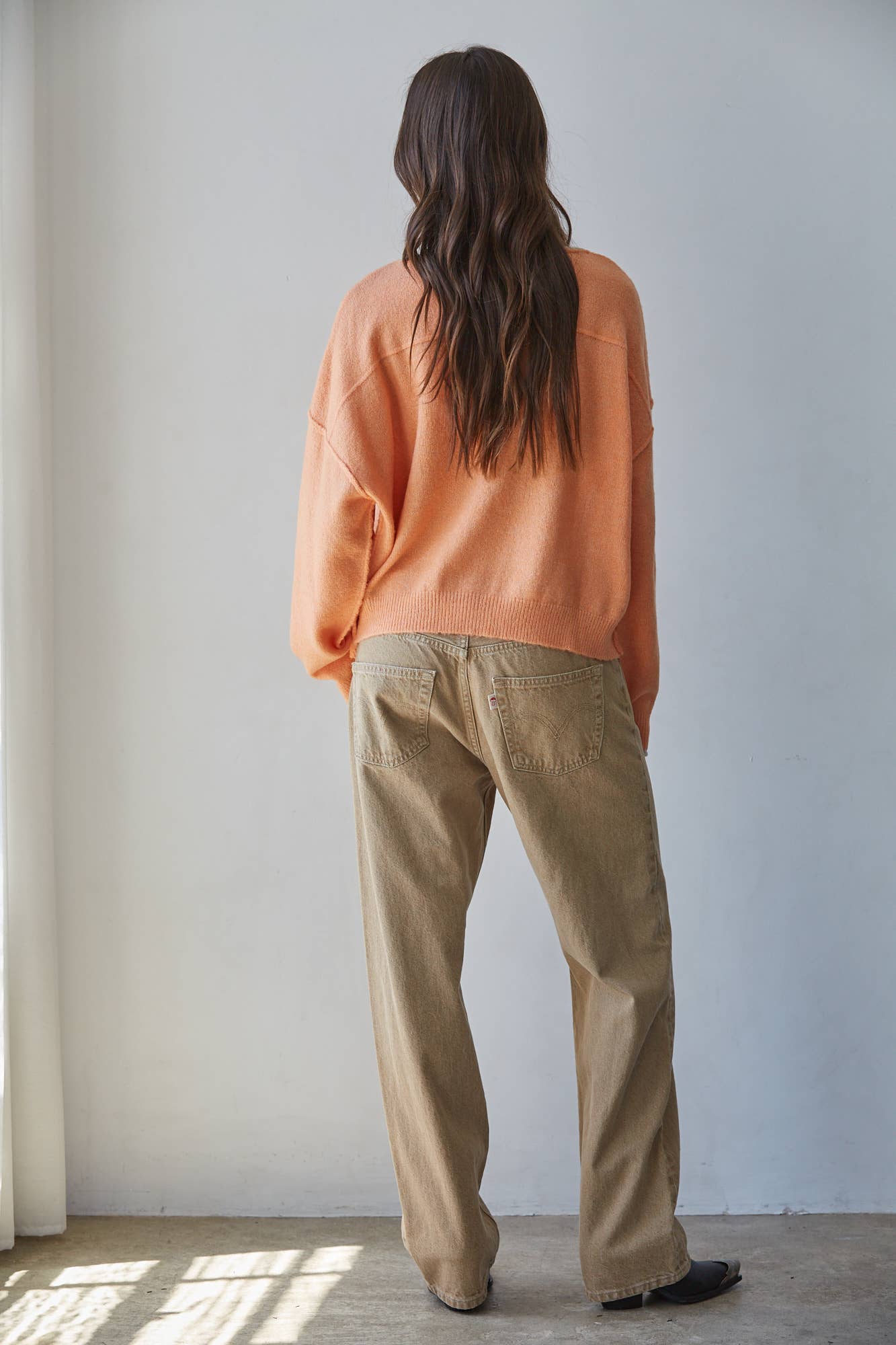 Knit Sweater Polyester Acrylic Spandex Wool Top