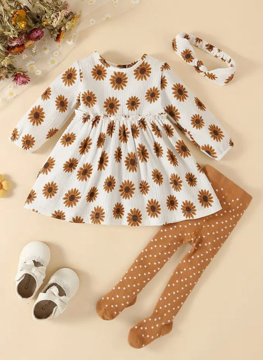 Brown Daisy 3pc Set