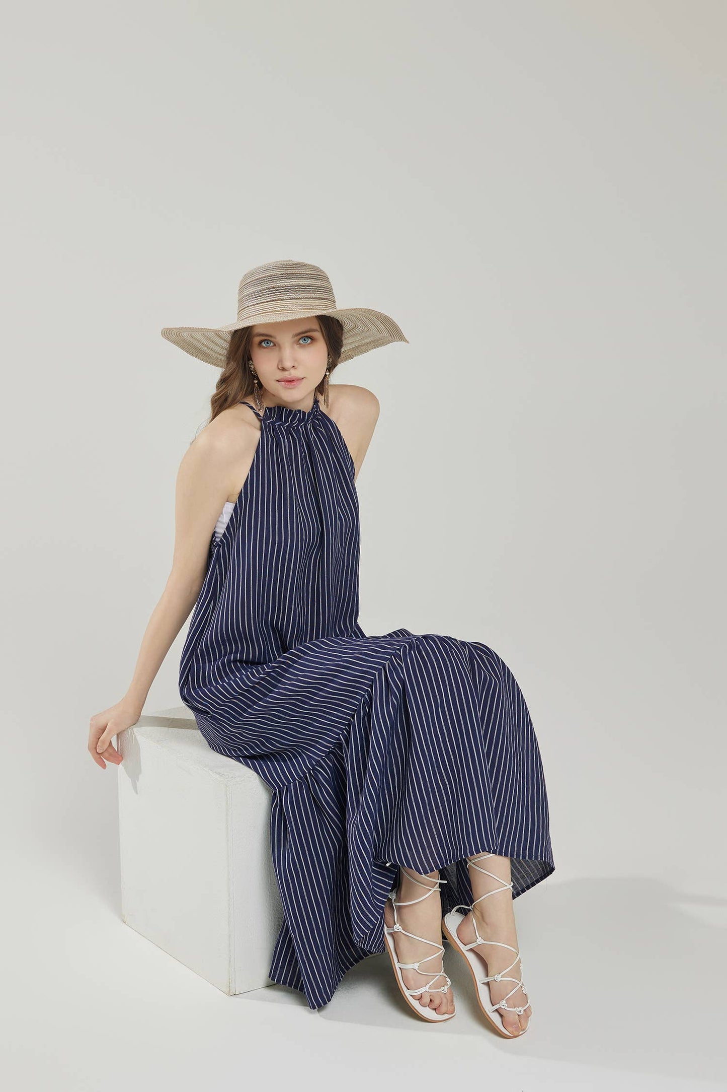 IND1029 Stripe Maxi Dress