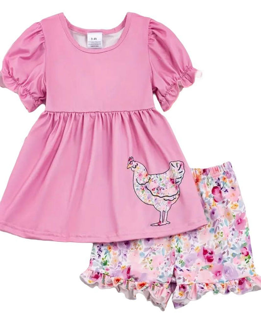 Chicken Floral Set