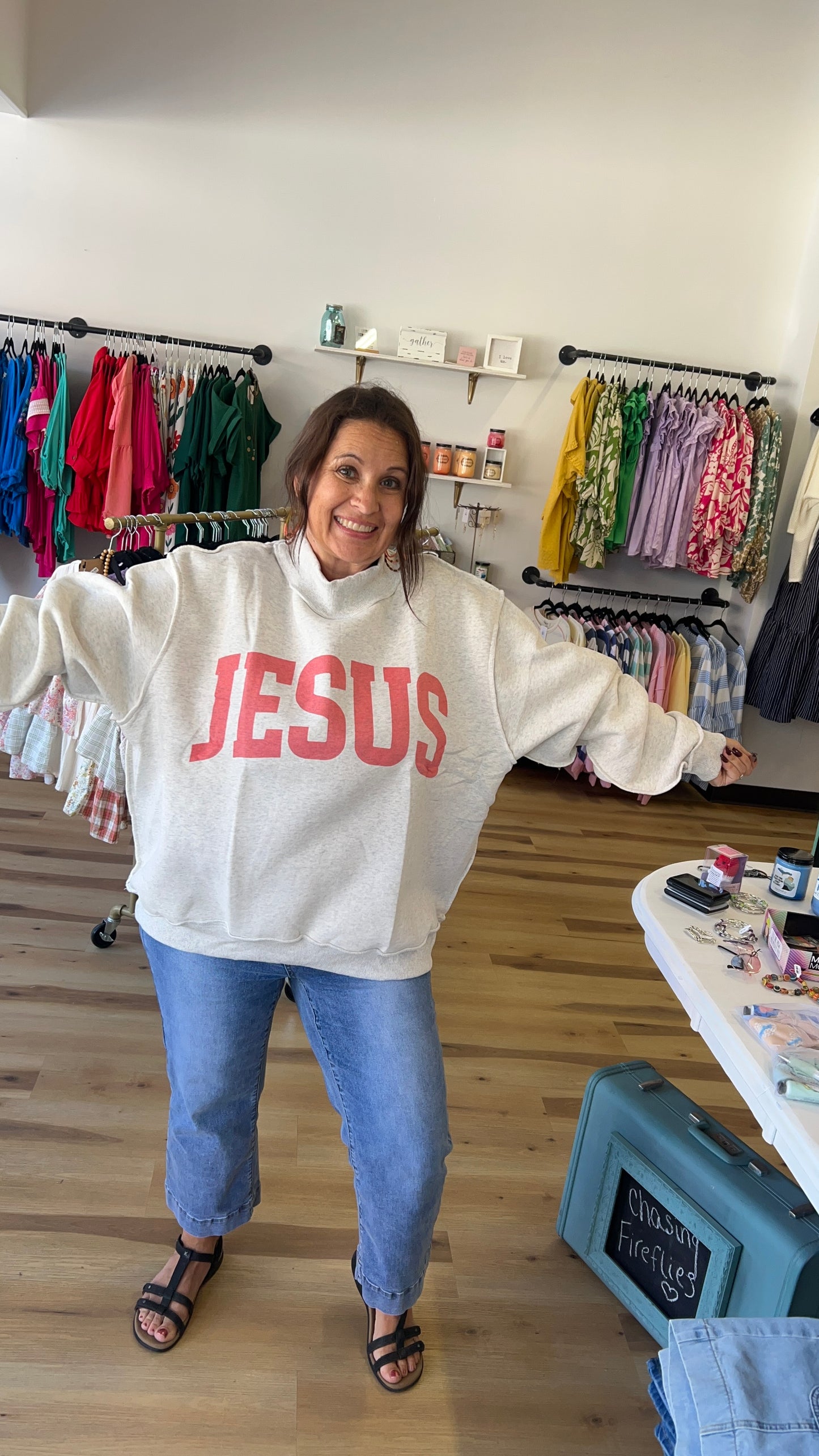 JESUS & GOD IS GOOD Reversible Sweatshirt
