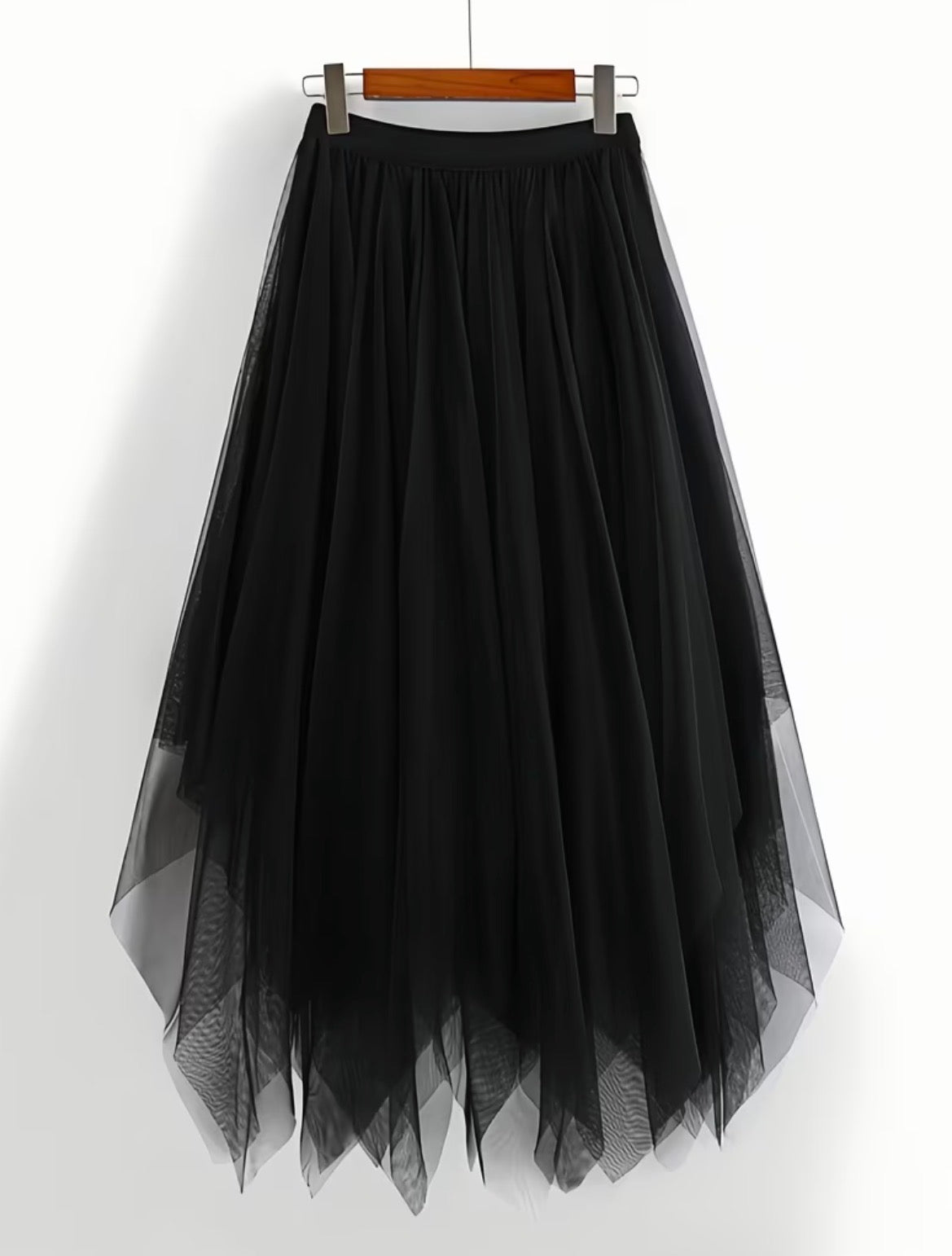 Black Layered Short Length Tulle Skirt