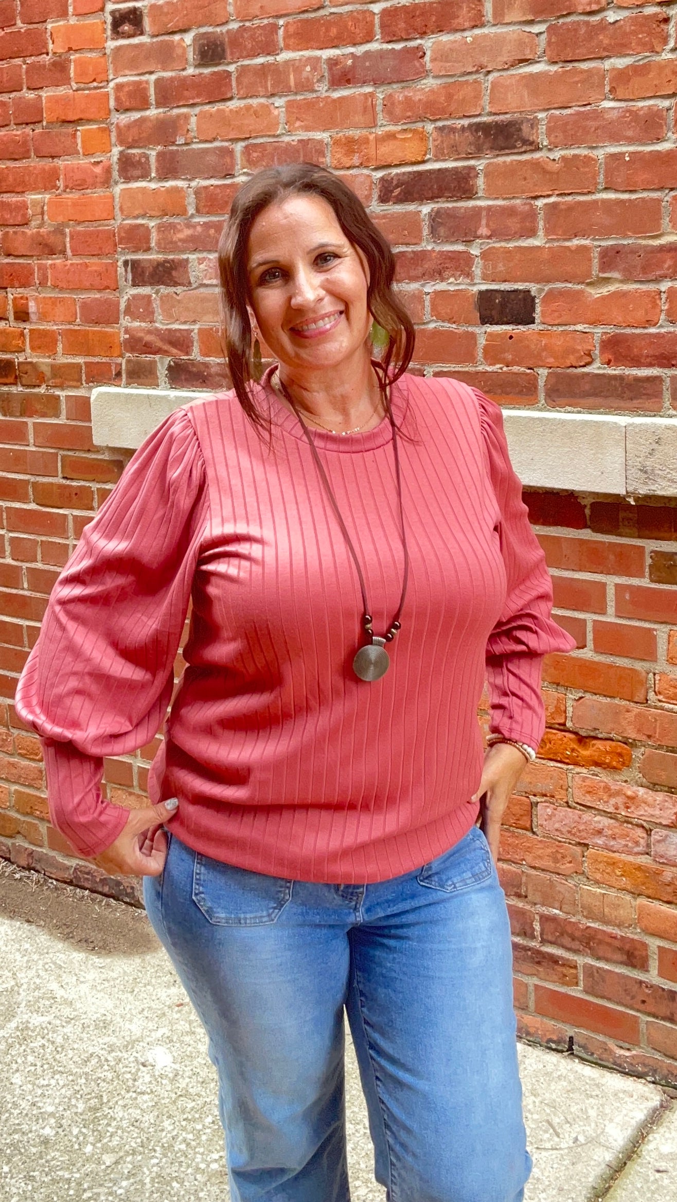 LMT4093-Angela Solid Long Sleeve Top