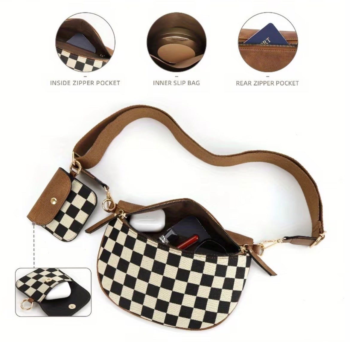 Checkered Crossbody