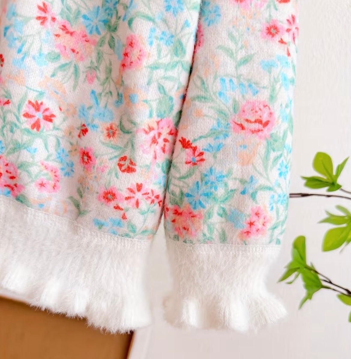 Floral Fur Lined Sweater