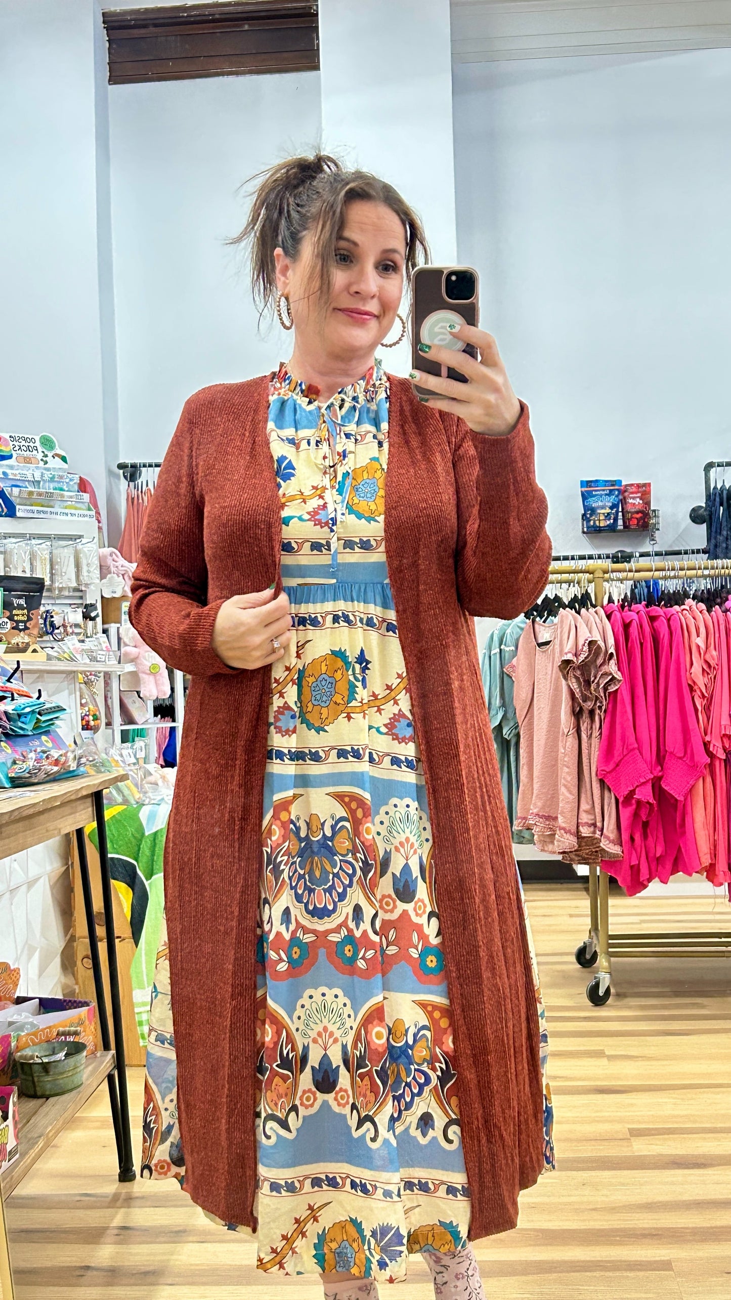 UMGEE Border Print Midi Dress