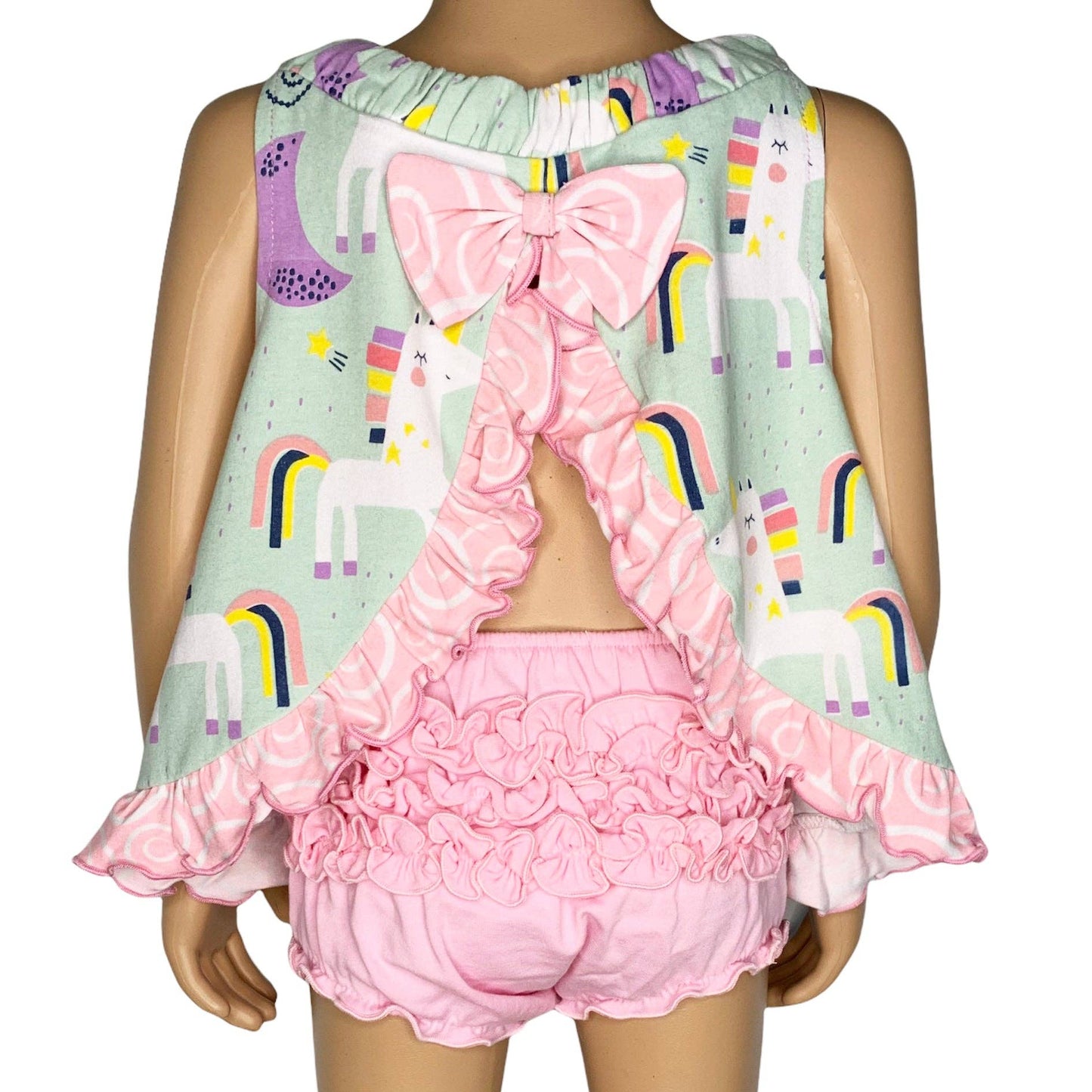 AnnLoren Baby Girls Swing Tank Top Unicorns & Rainbow