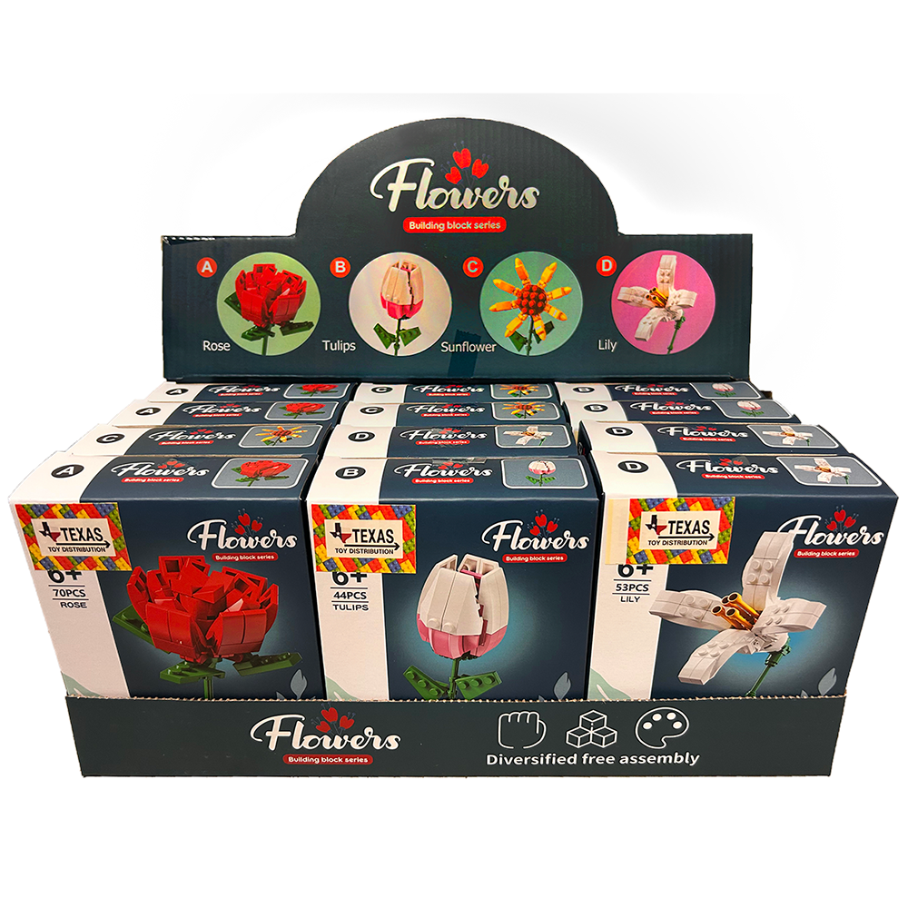 Flowers Building Brick Display Set
