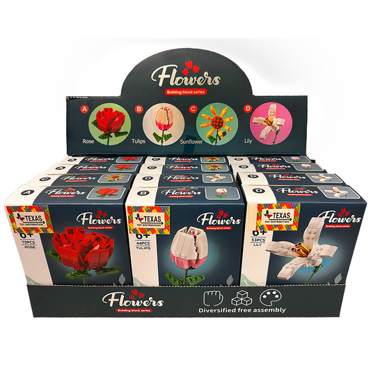 Flowers Building Brick Display Set