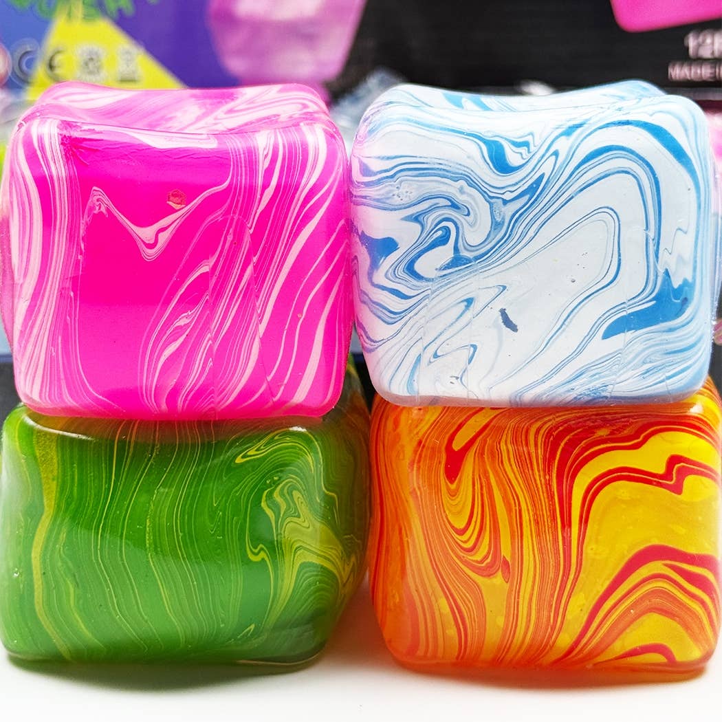 Marbled Cube Shaped Squish Toy