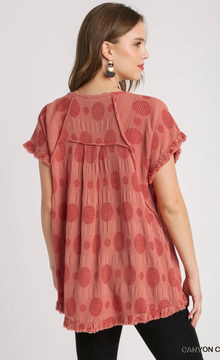 UMGEE - Textured Polka Dot With Fringes