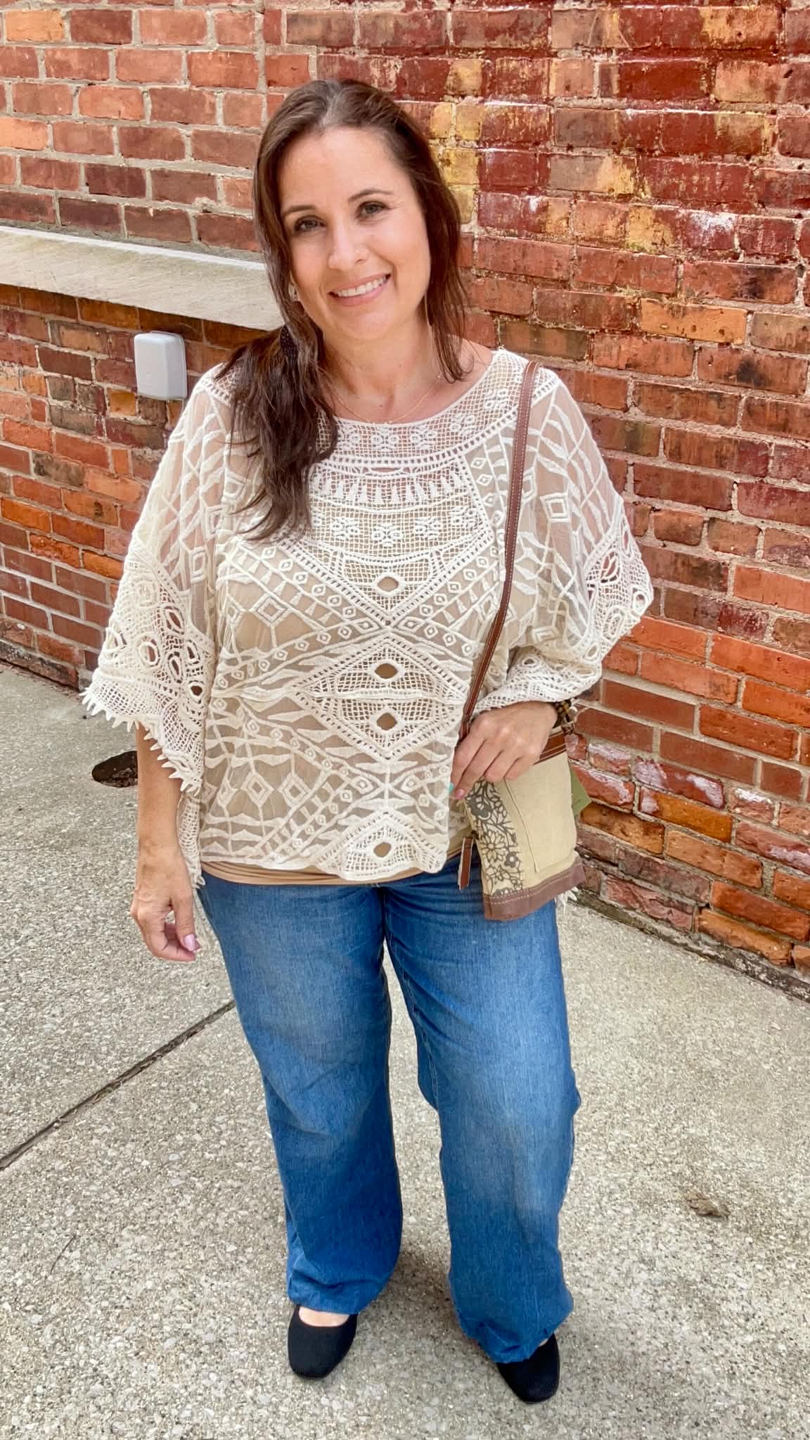 Shoulder Boat Neck Crochet Lace Blouse