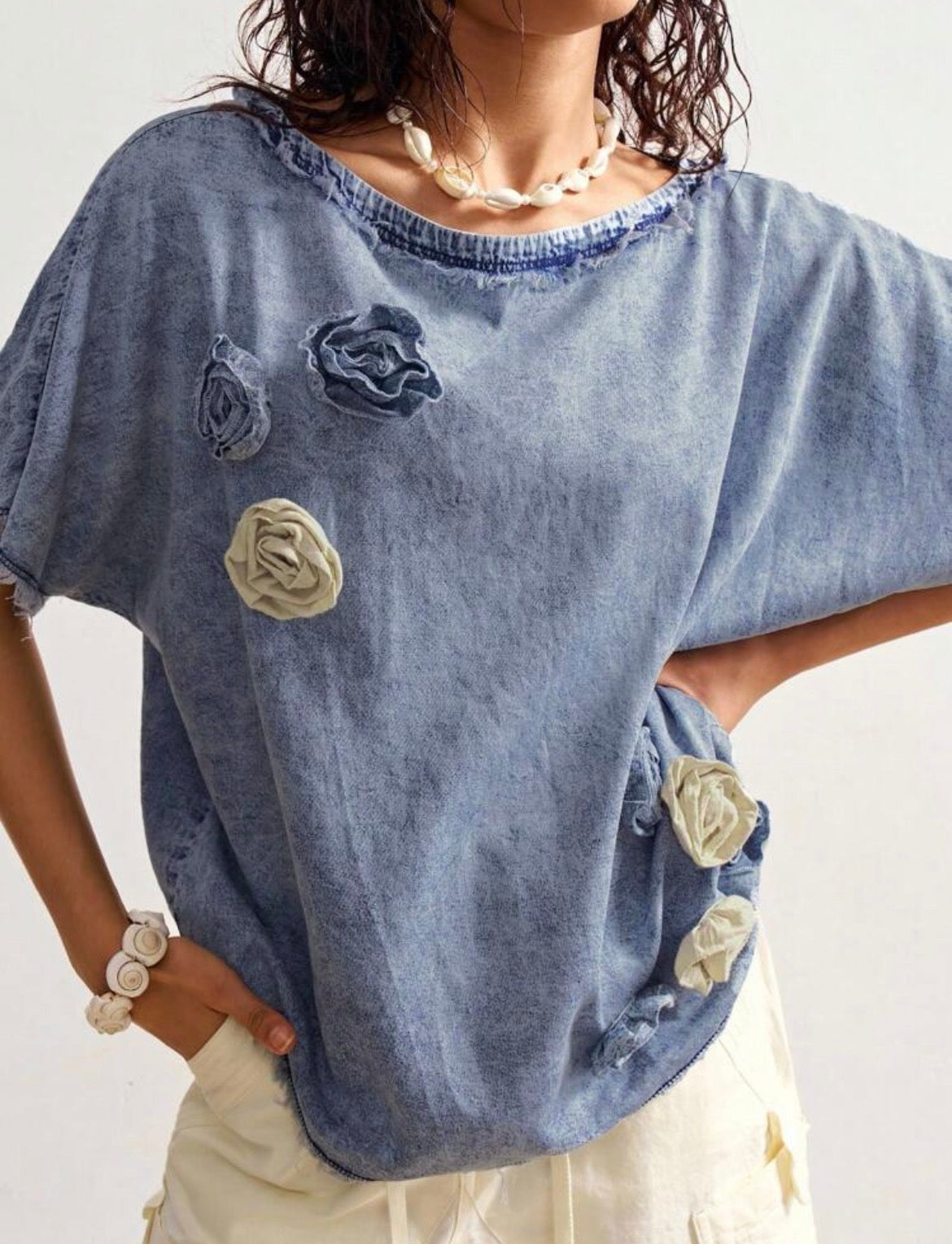 Denim Boho Casual Top