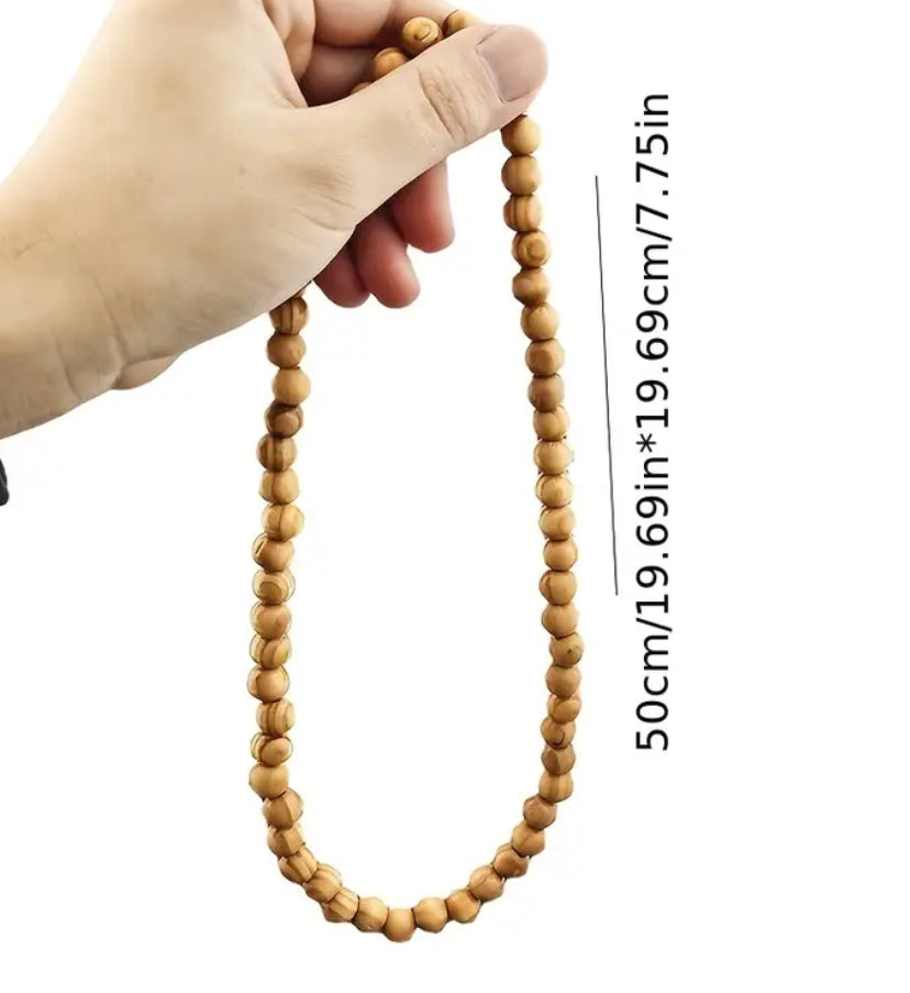 Short Wood Bead Necklace