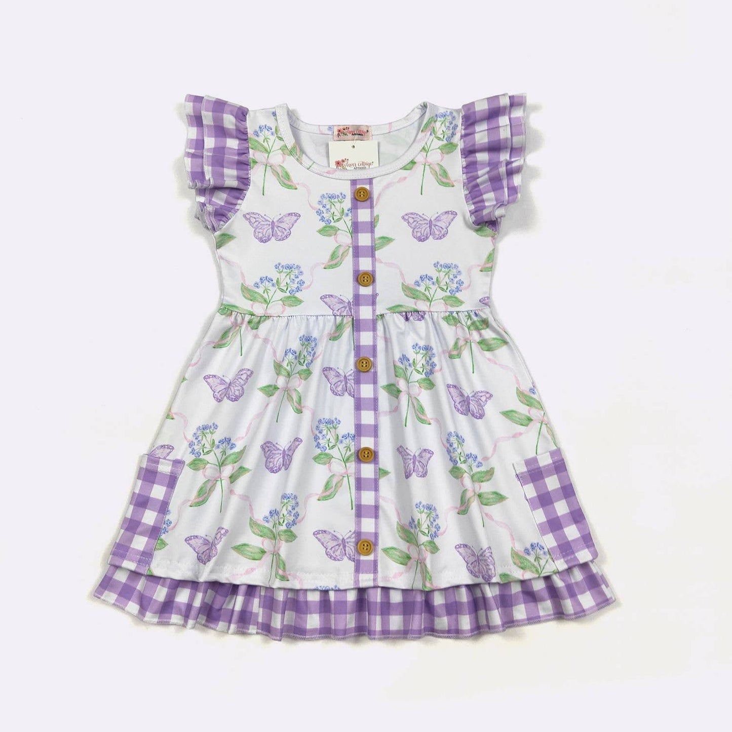 Violet Butterfly Girls Dress