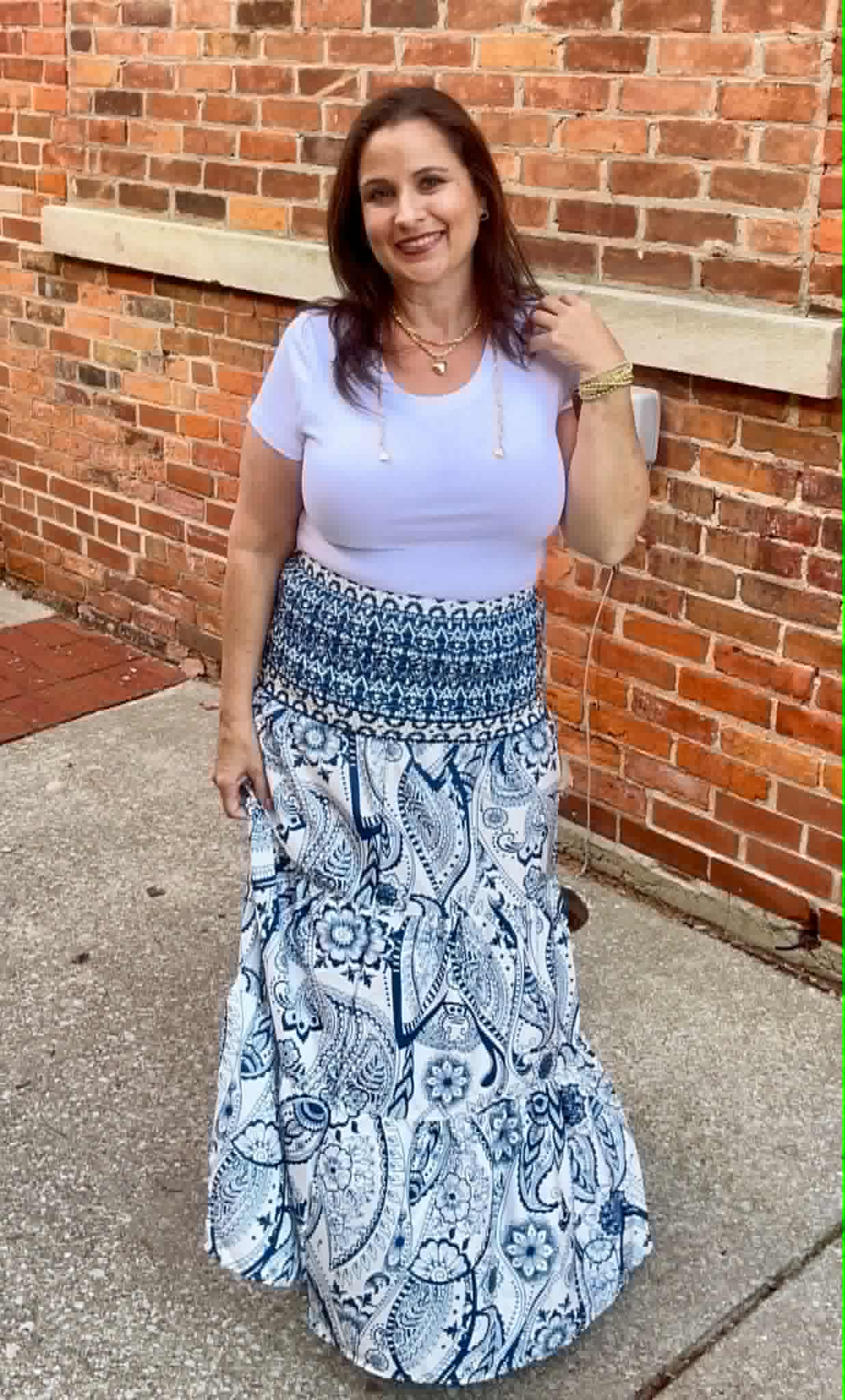 Boho Print Maxi Skirt