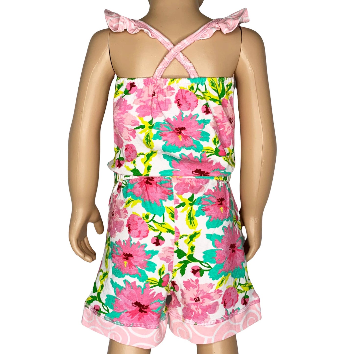 AnnLoren Floral Girls Jumpsuit Summer Romper Clothing Shorts
