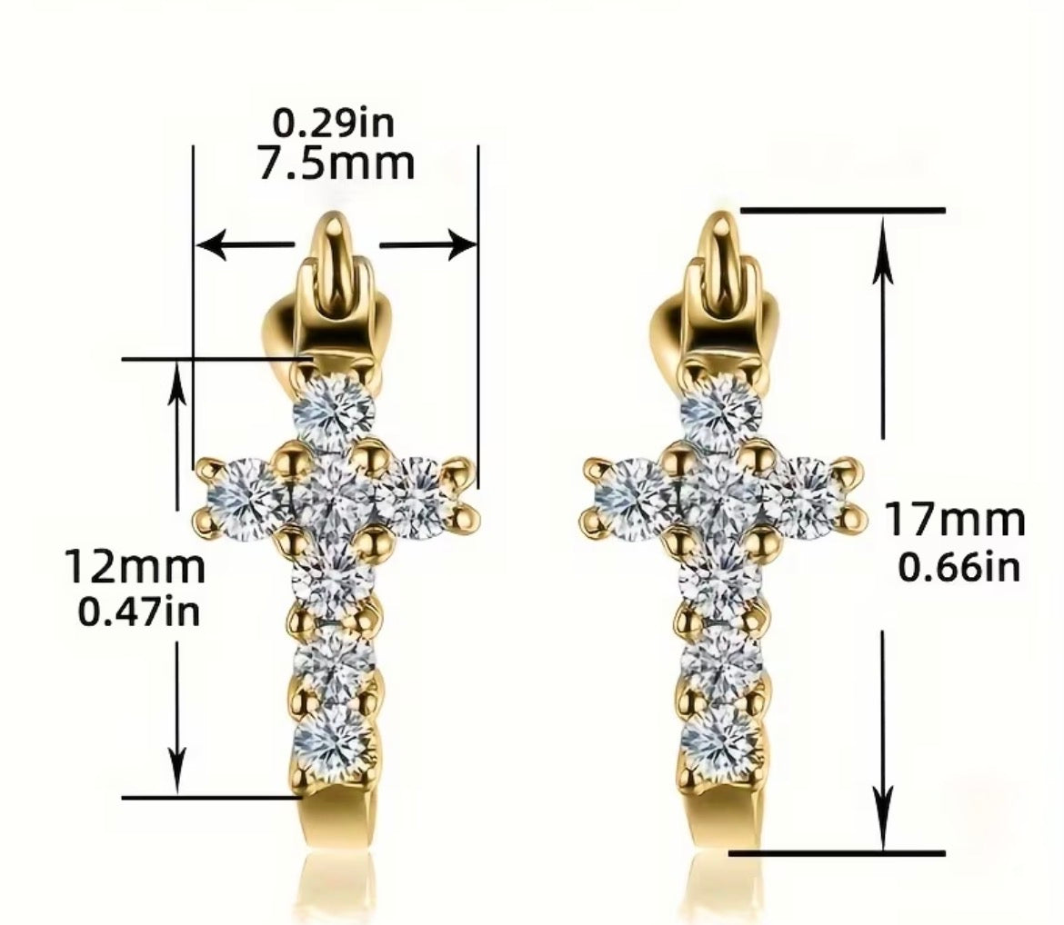 Cross Hoop Style Earrings