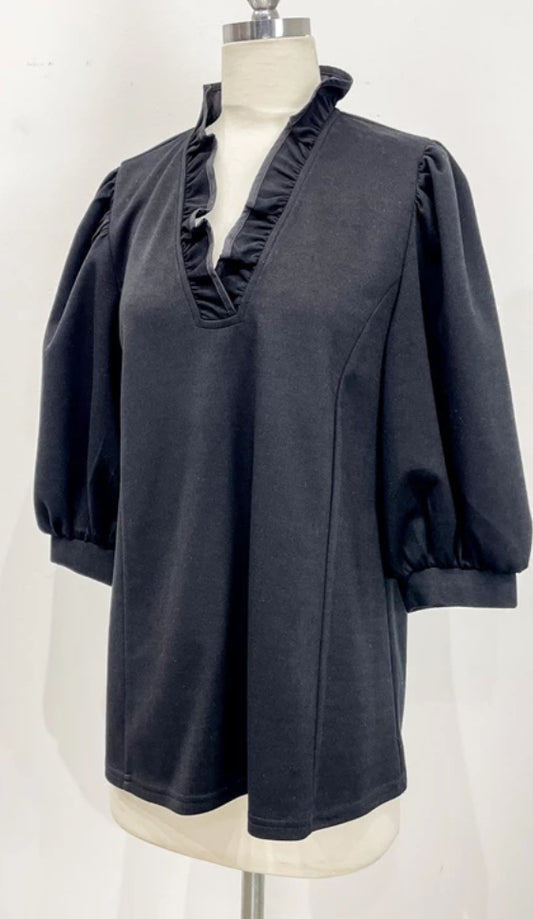 UMGEE - Luxeknit Ruffle Neck Blouse