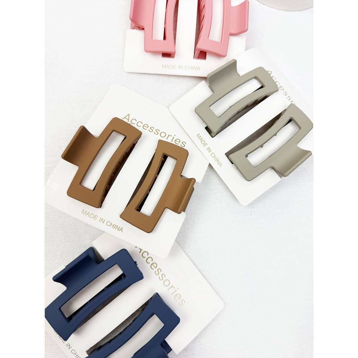 Matt DUO Small Cut Out Rectangle Hair Claw