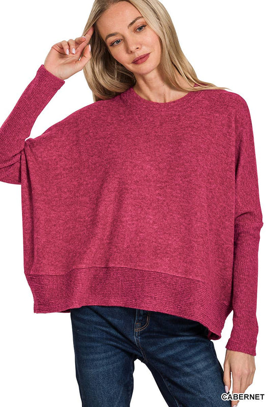 BRUSHED MELANGE HACCI DOLMAN SLEEVE SWEATER