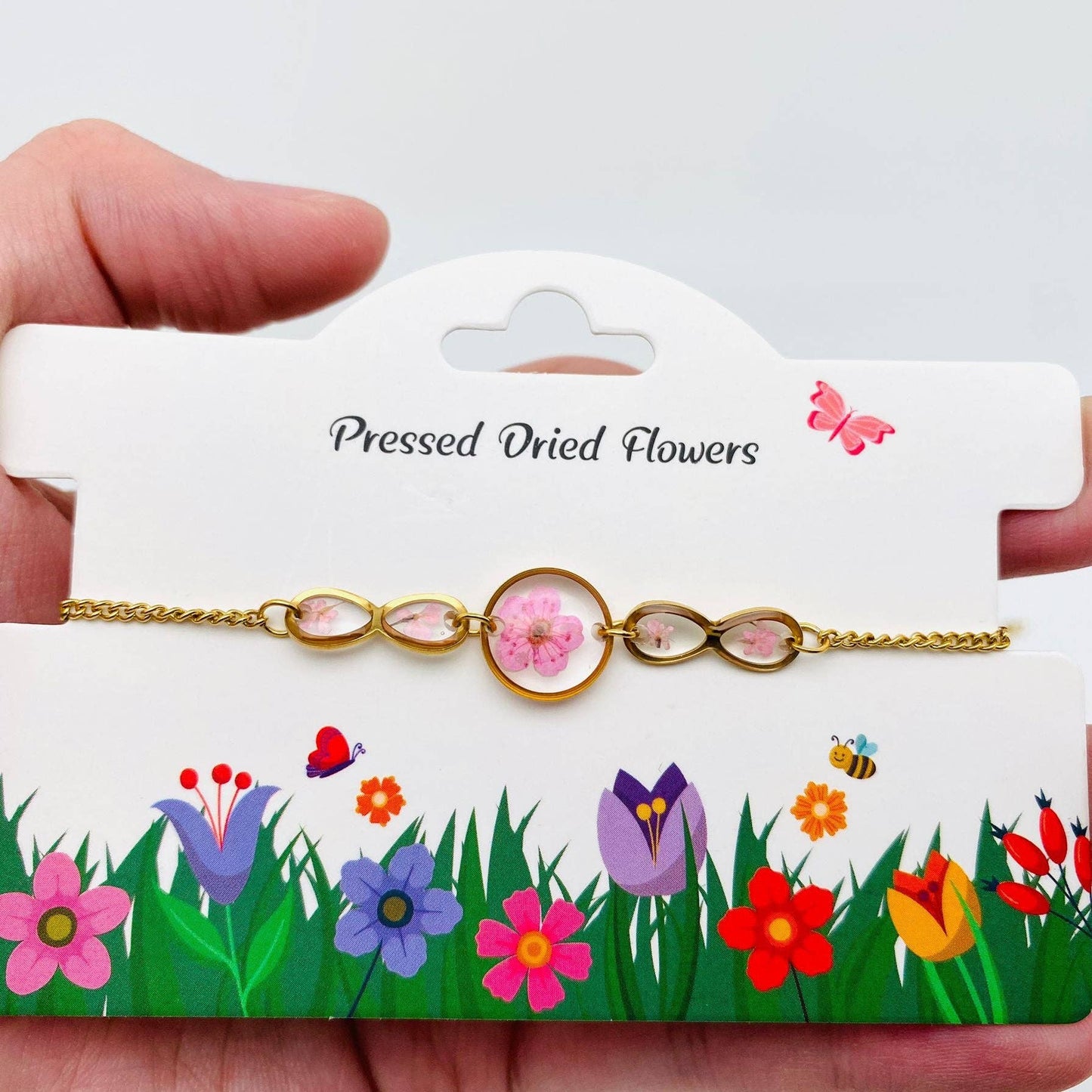 Dried Flowers Floral Geometric Bracelet