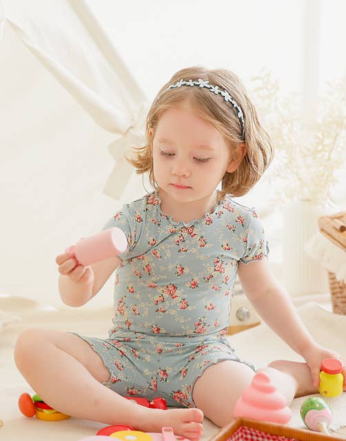 Shirring Flower Mint Pajama