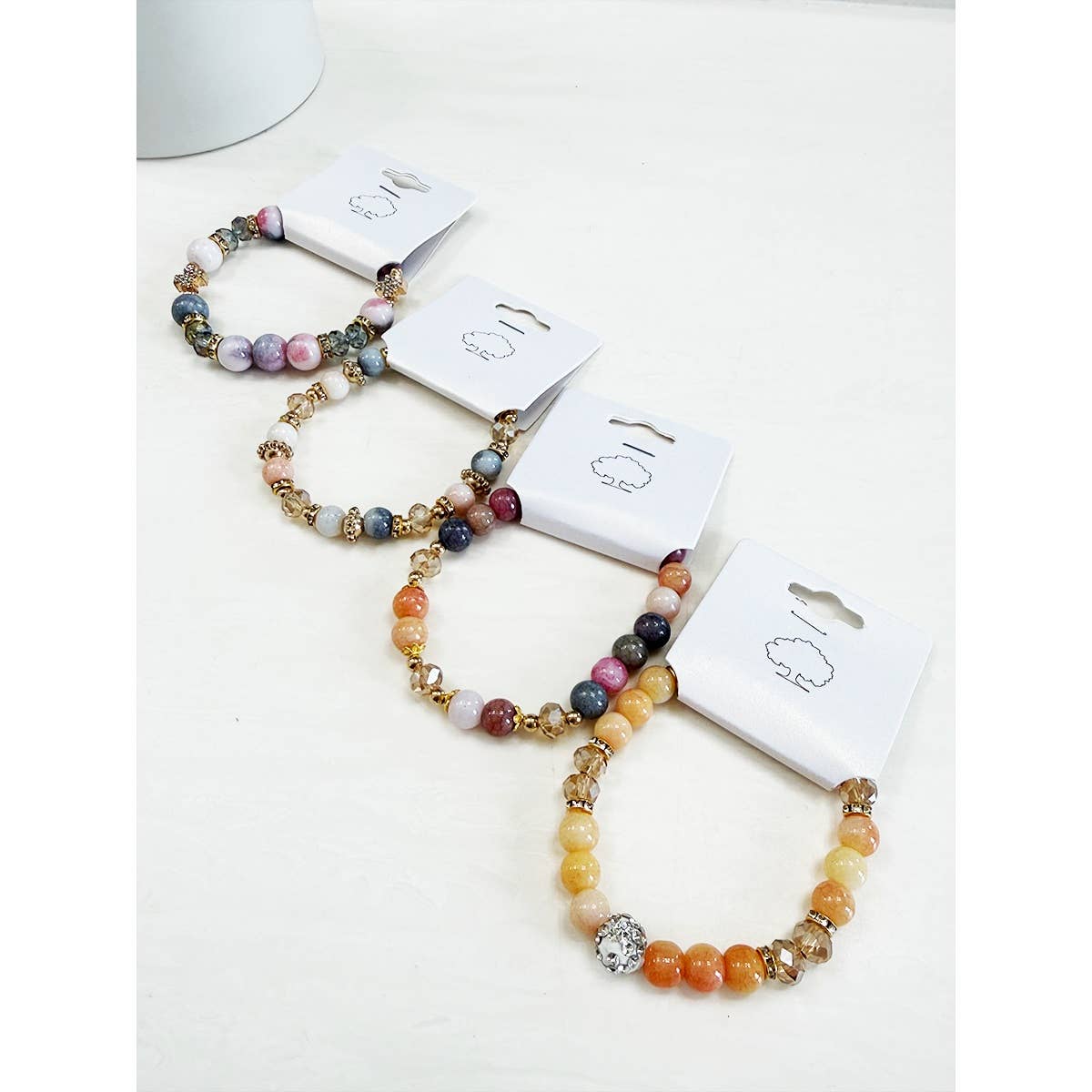Soft Shades of Mix Bead Stretch Bracelets