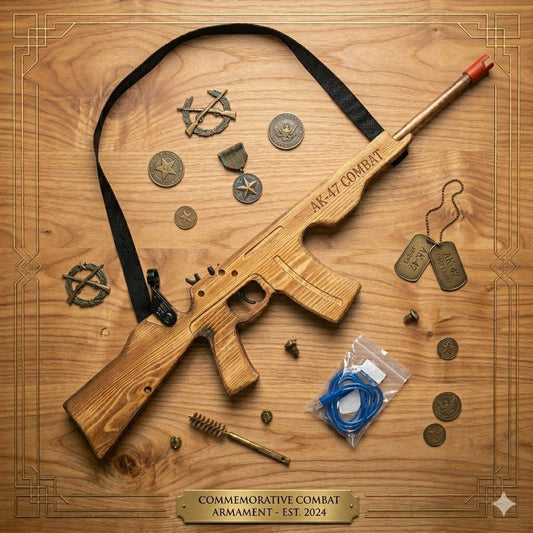 TOY WOOD AK-47 COMBAT RUBBER BAND RIFLE