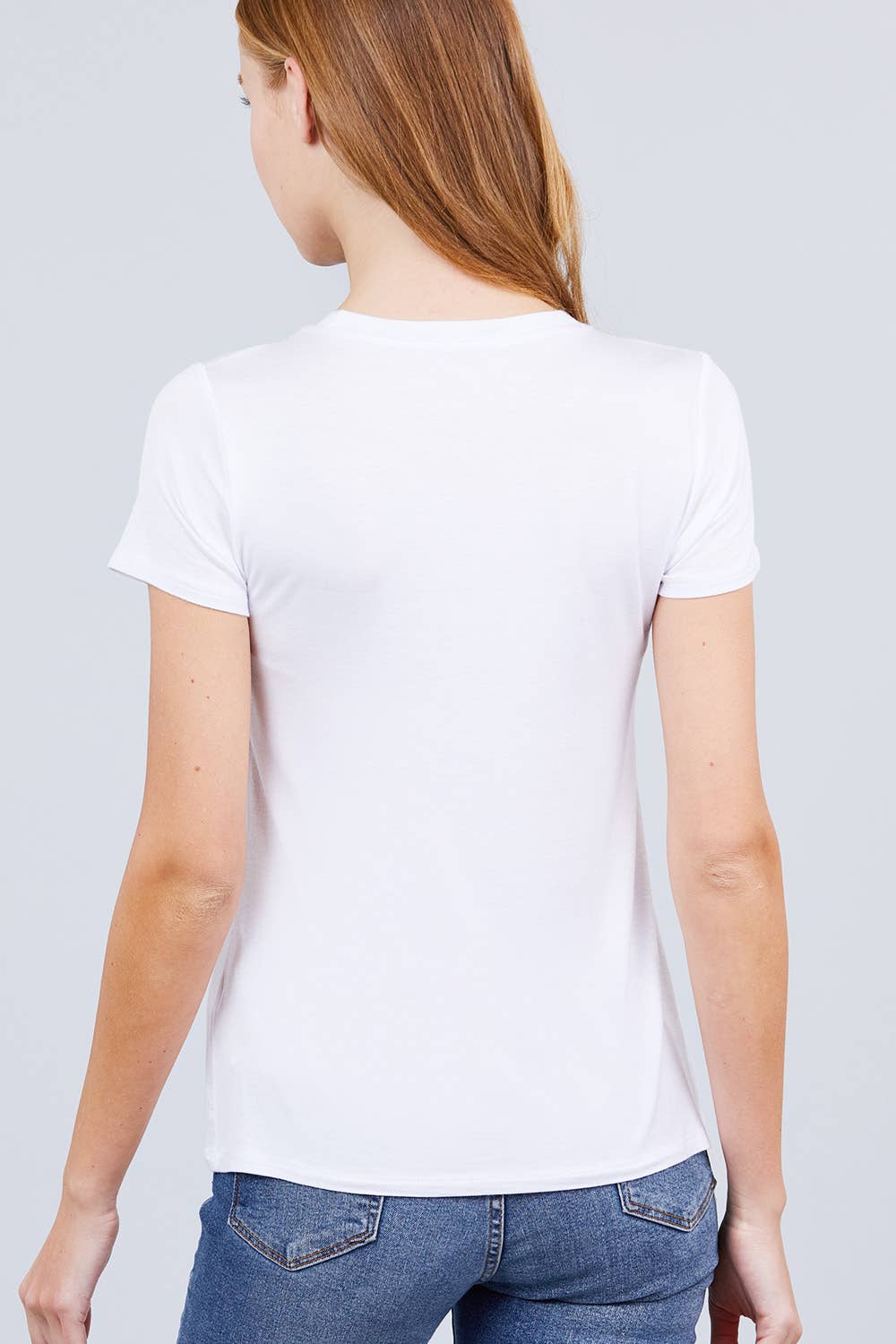 Short Sleeve Crew Neck Rayon Spandex Jersey Top