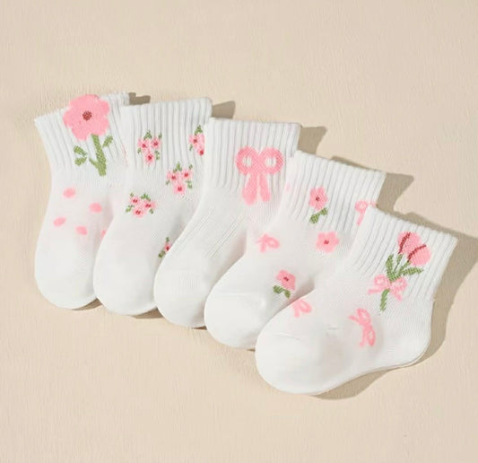 Floral and Bow Infant and Toddler Socks