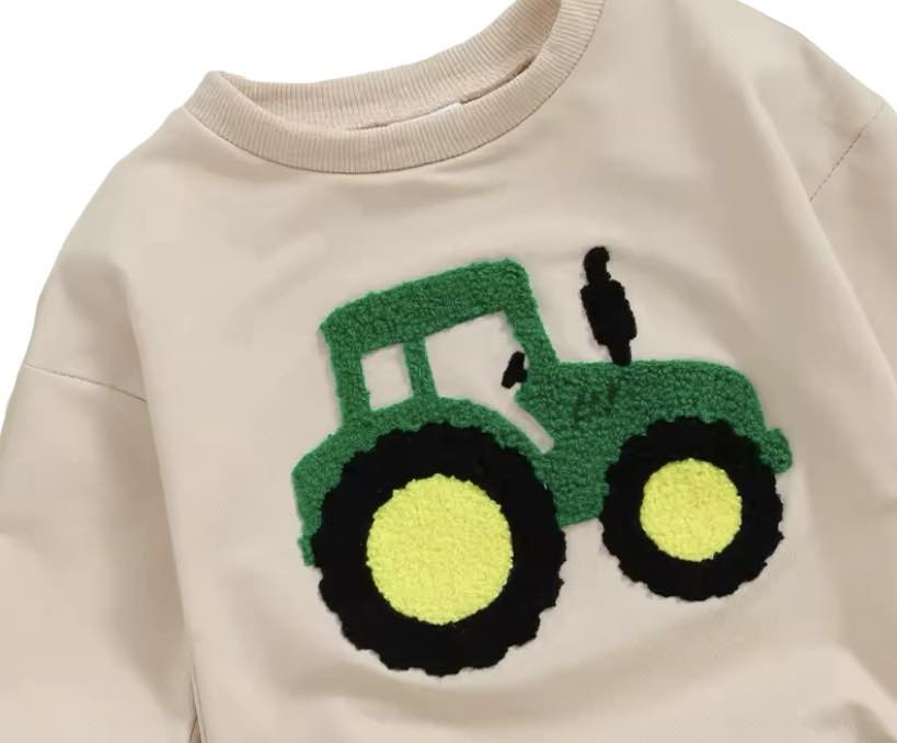 Embroidered Tractor Bubble Romper