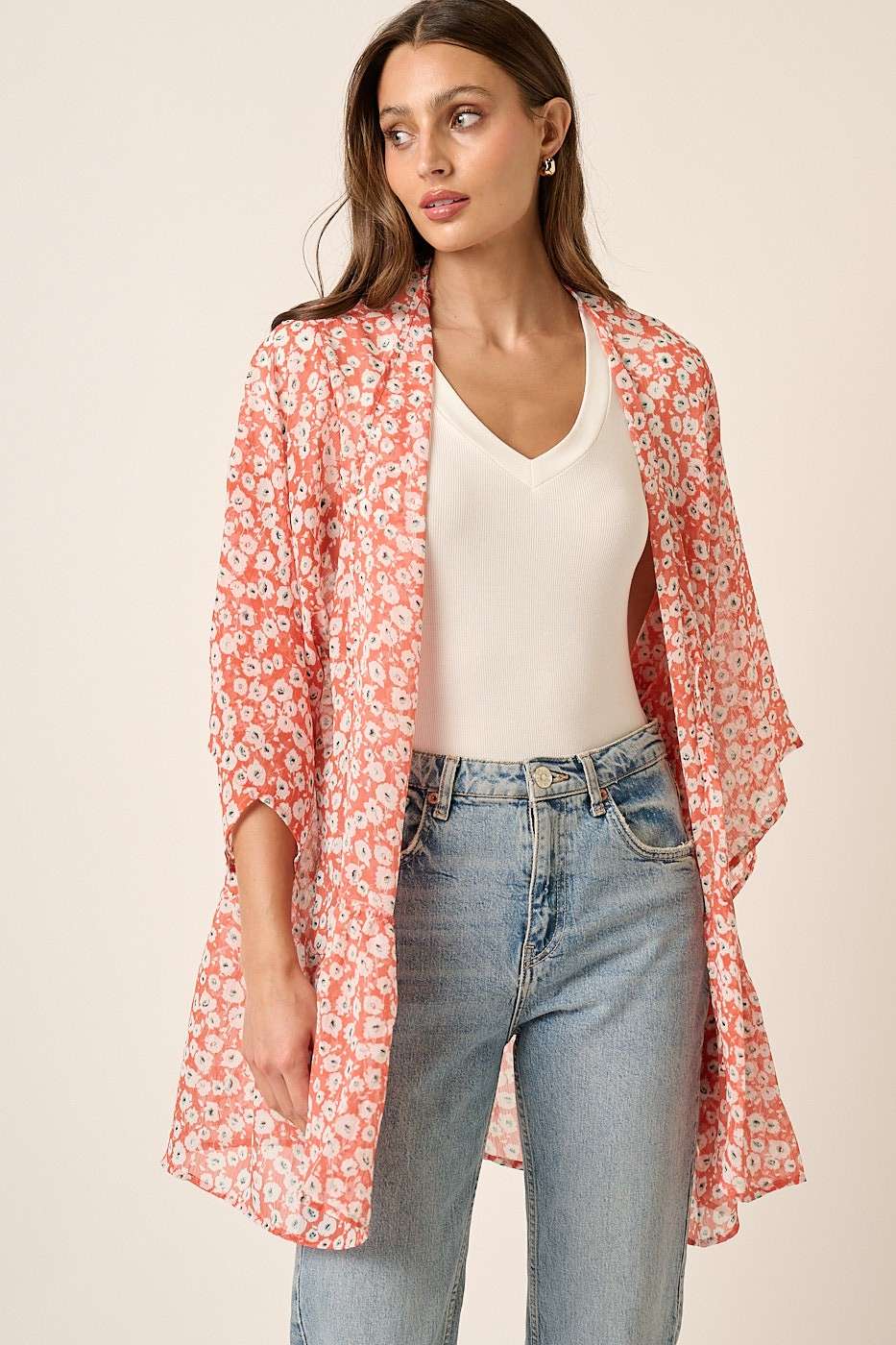 FLOWER PRINT YORYU CHIFFON DUSTER