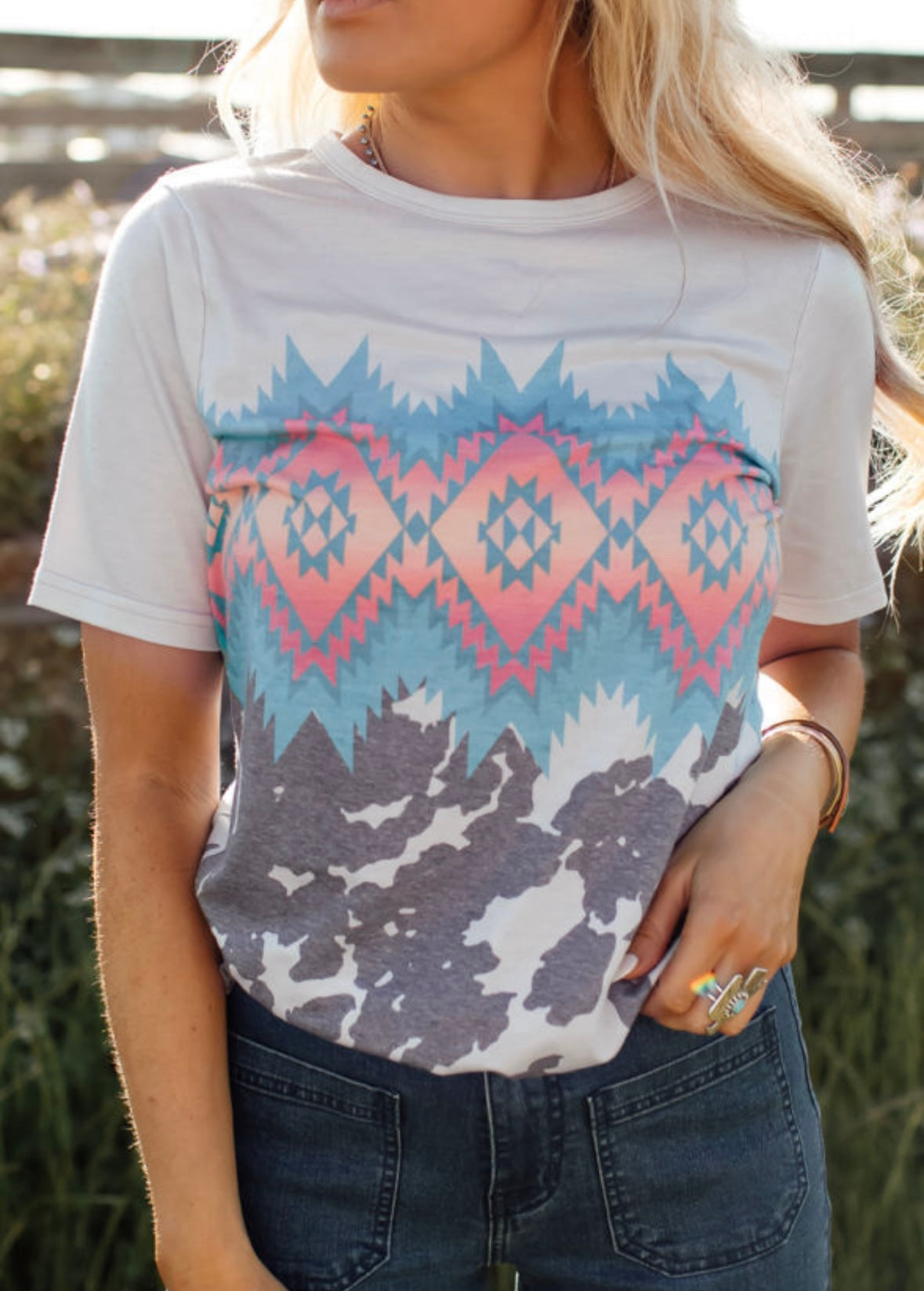 Aztec Print Tee