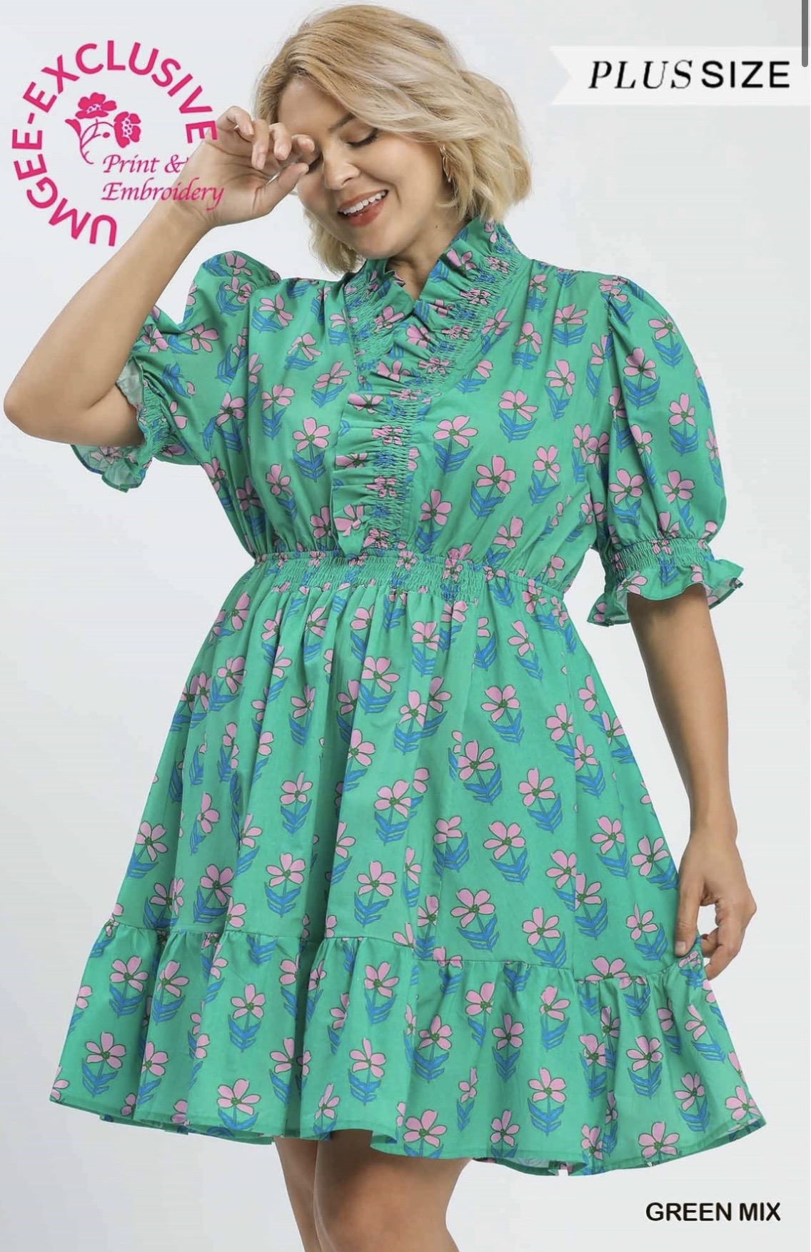 Ruffled Floral Babydoll Dress