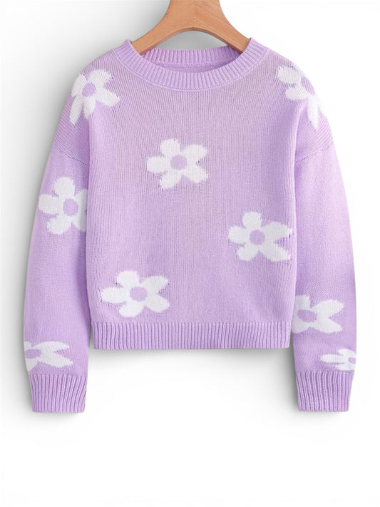 Purple Daisy Sweater